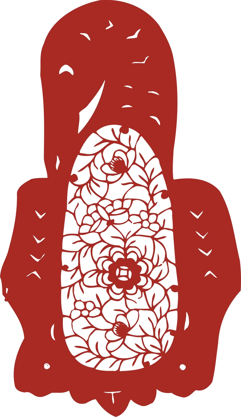 中国风中式传统喜庆民俗人物动物窗花剪纸插画边框AI矢量PNG素材【1649】